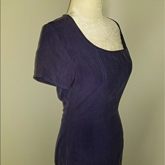 Studio New York Eggplant Color Silk Dress - Picture 2 of 5